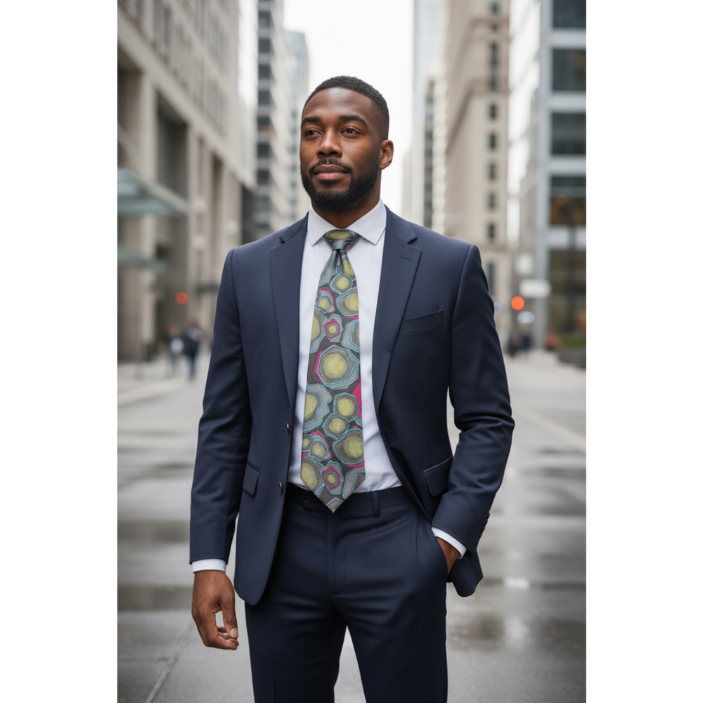 Colorful, Abstract Strathmore Necktie - Picture 11 of 11